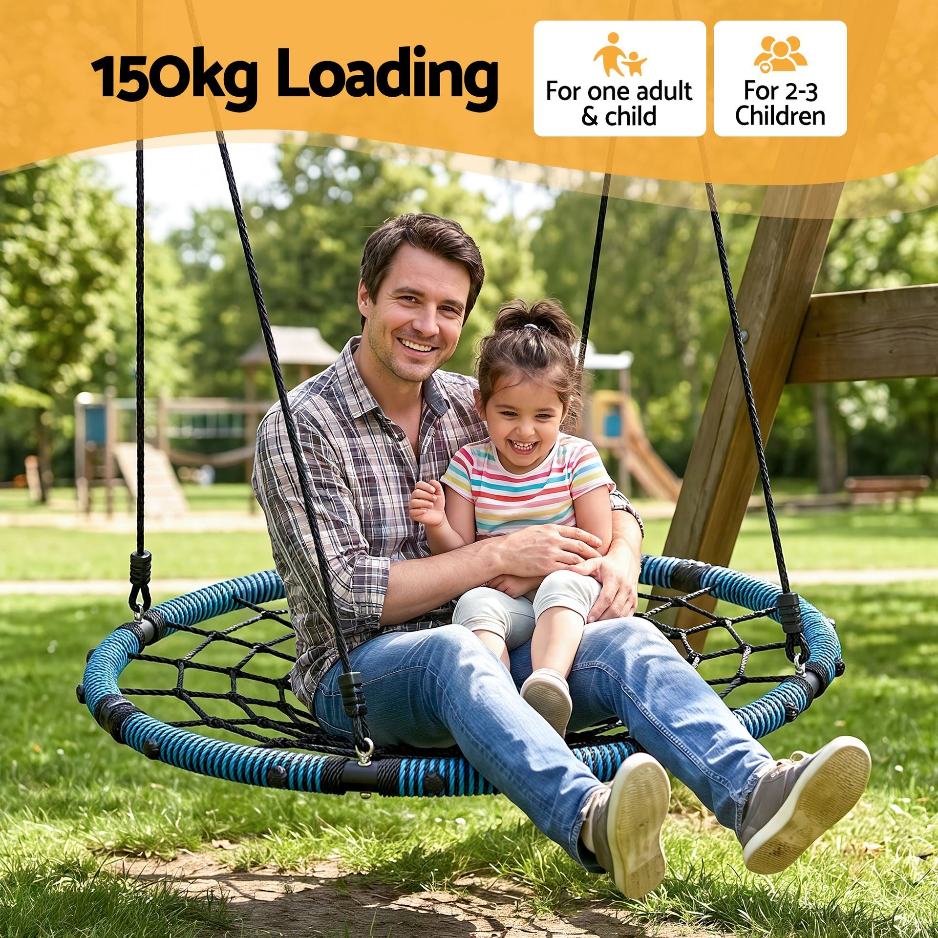 Gardeon Tree Swing Net Hammock 98.5cm for Backyard Porch Outside Playground Gardeon
