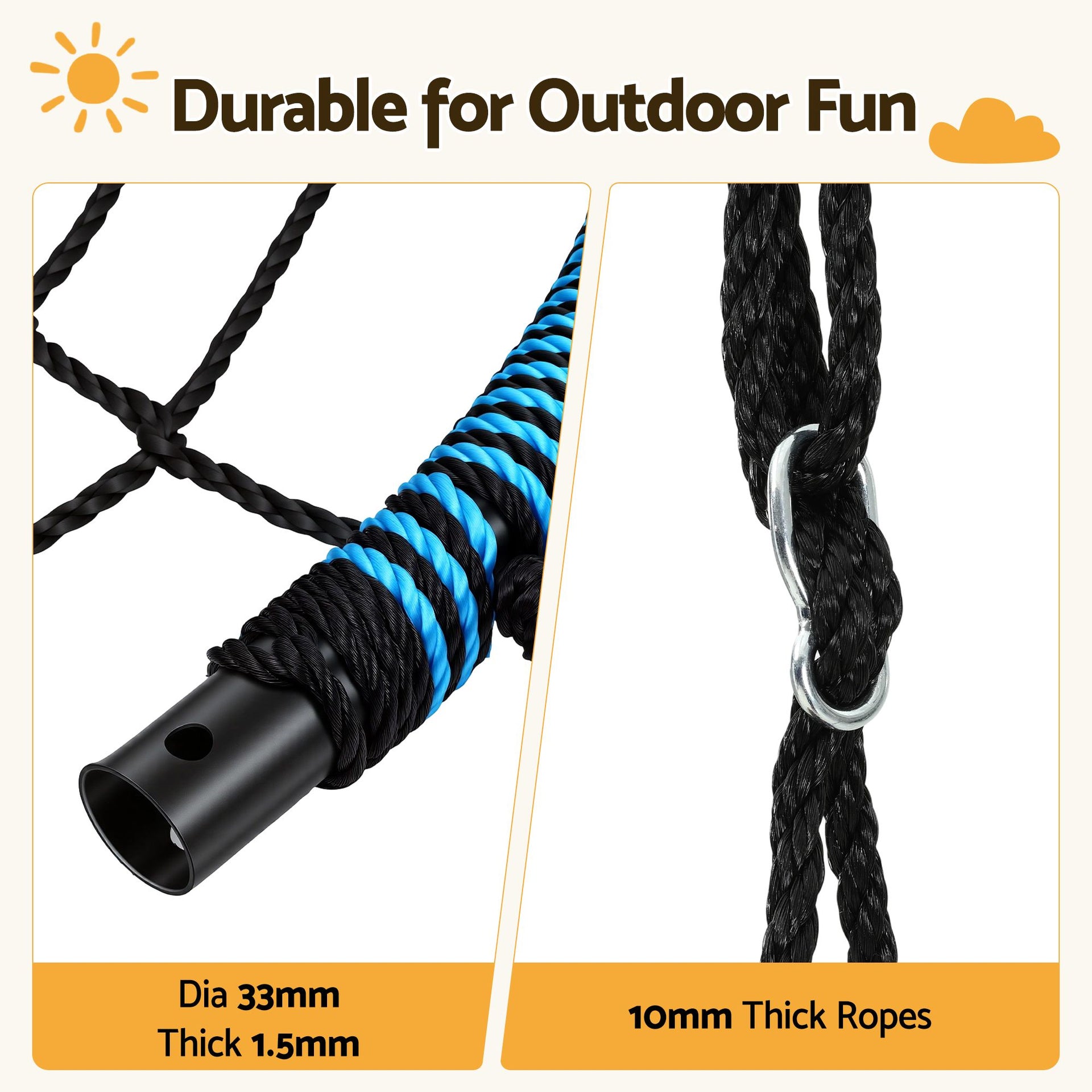 Gardeon Tree Swing Net Hammock 98.5cm for Backyard Porch Outside Playground Gardeon