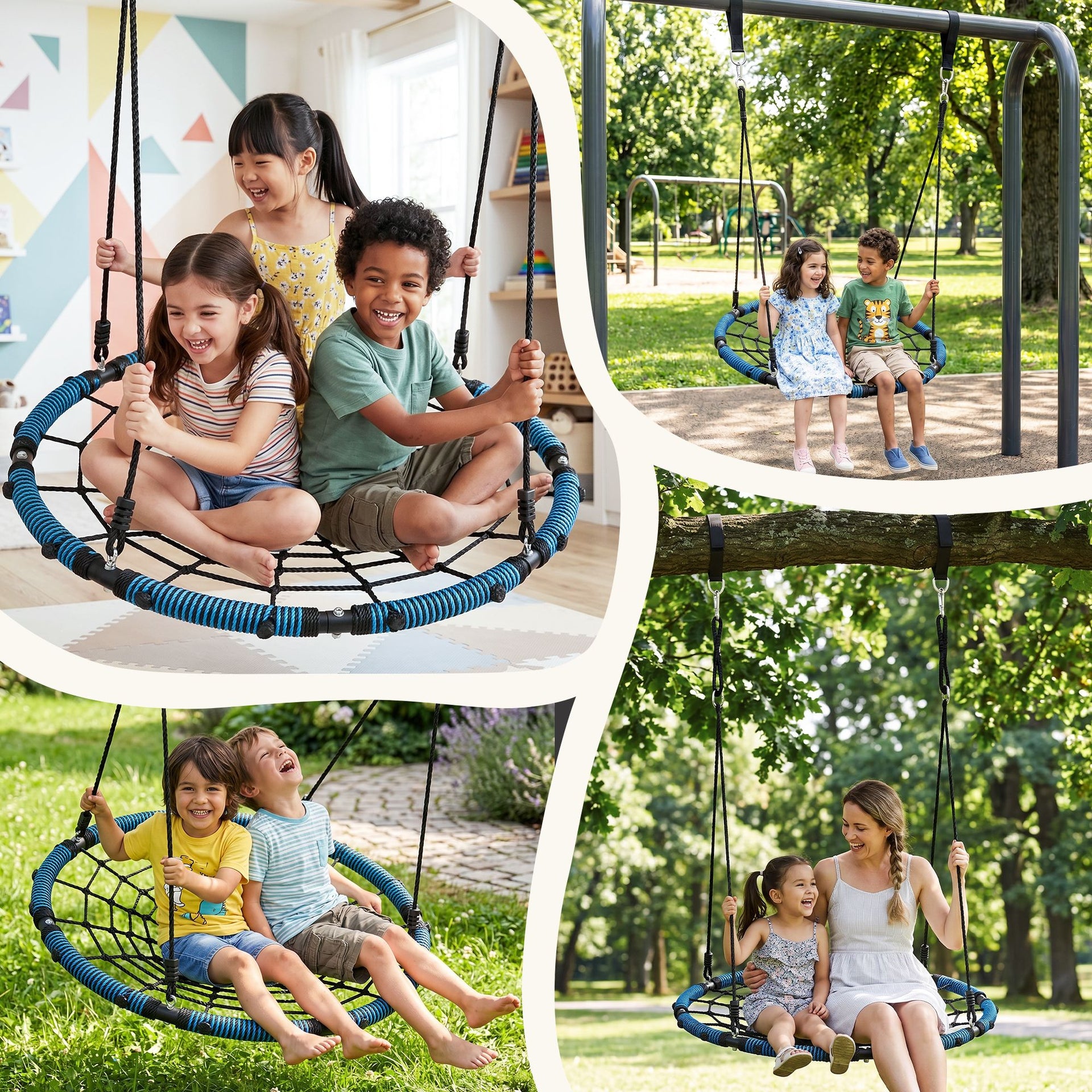 Gardeon Tree Swing Net Hammock 98.5cm for Backyard Porch Outside Playground Gardeon