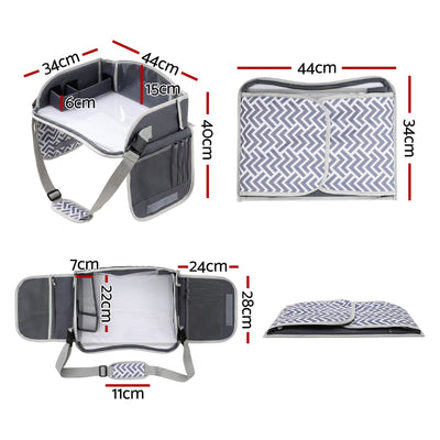 Keezi Kids Travel Tray Car Seat Lap Desk Portable Car Desk Organiser for Car & Airplane Grey