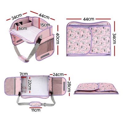 Keezi Kids Travel Tray Car Seat Lap Desk Portable Car Desk Organiser for Car & Airplane Pink