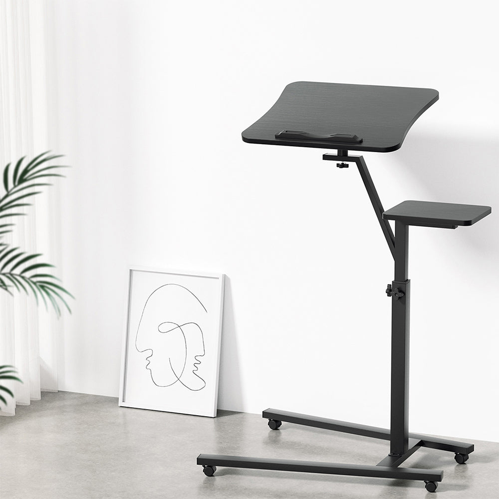 Artiss Laptop Desk Computer Table Height Adjustable Tiltable Mouse Board Black Artiss