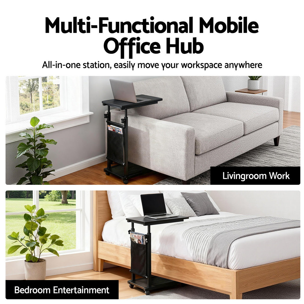 Artiss Laptop Desk Height Adjustable Mobile Workstation Computer Desks 48CM Black Awezingly
