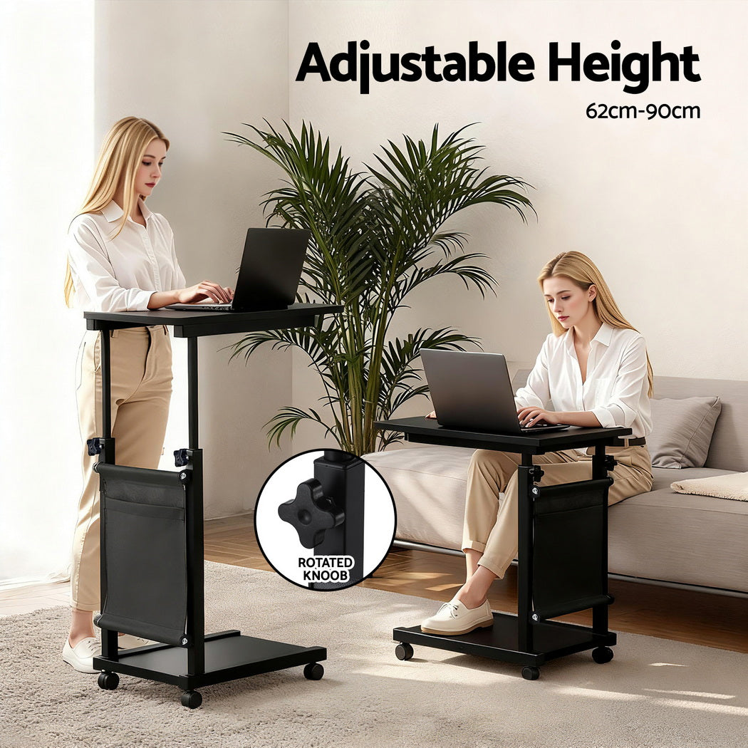 Artiss Laptop Desk Height Adjustable Mobile Workstation Computer Desks 48CM Black Awezingly