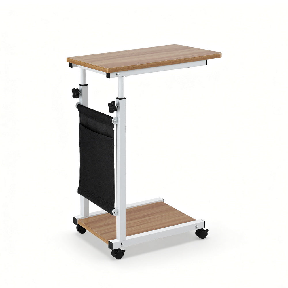 Artiss Laptop Desk Height Adjustable Mobile Workstation Computer Desks 48CM Oak Awezingly