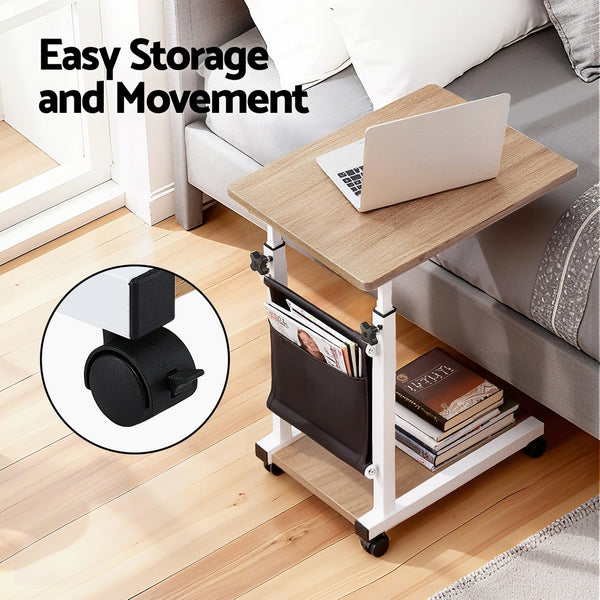 Artiss Laptop Desk Height Adjustable Mobile Workstation Computer Desks 48CM Oak Awezingly