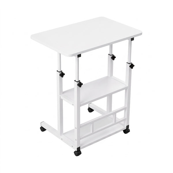 Artiss Laptop Desk Height Adjustable Mobile Workstation Computer Desks 60CM White Artiss