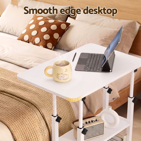 Artiss Laptop Desk Height Adjustable Mobile Workstation Computer Desks 60CM White Artiss