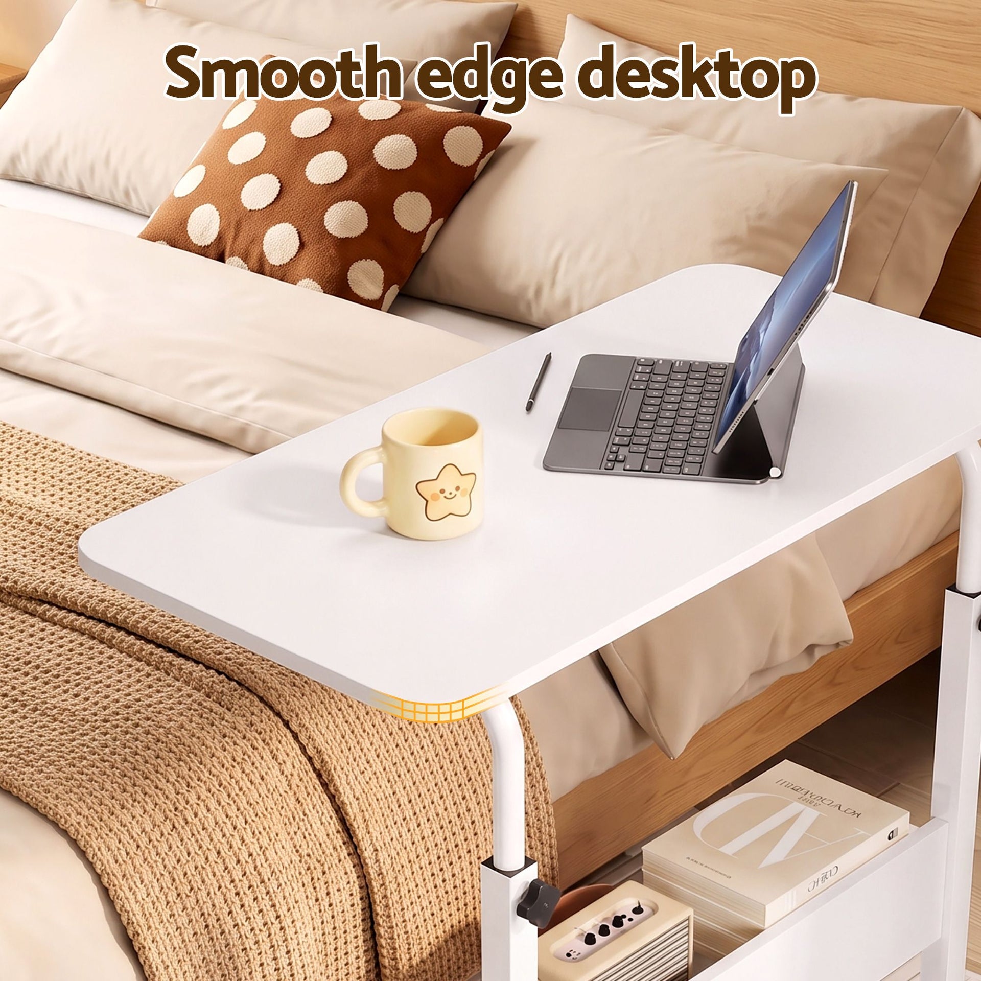 Artiss Laptop Desk Portable Sit Stand Desks Height Adjustable Workstation 80CM White Awezingly