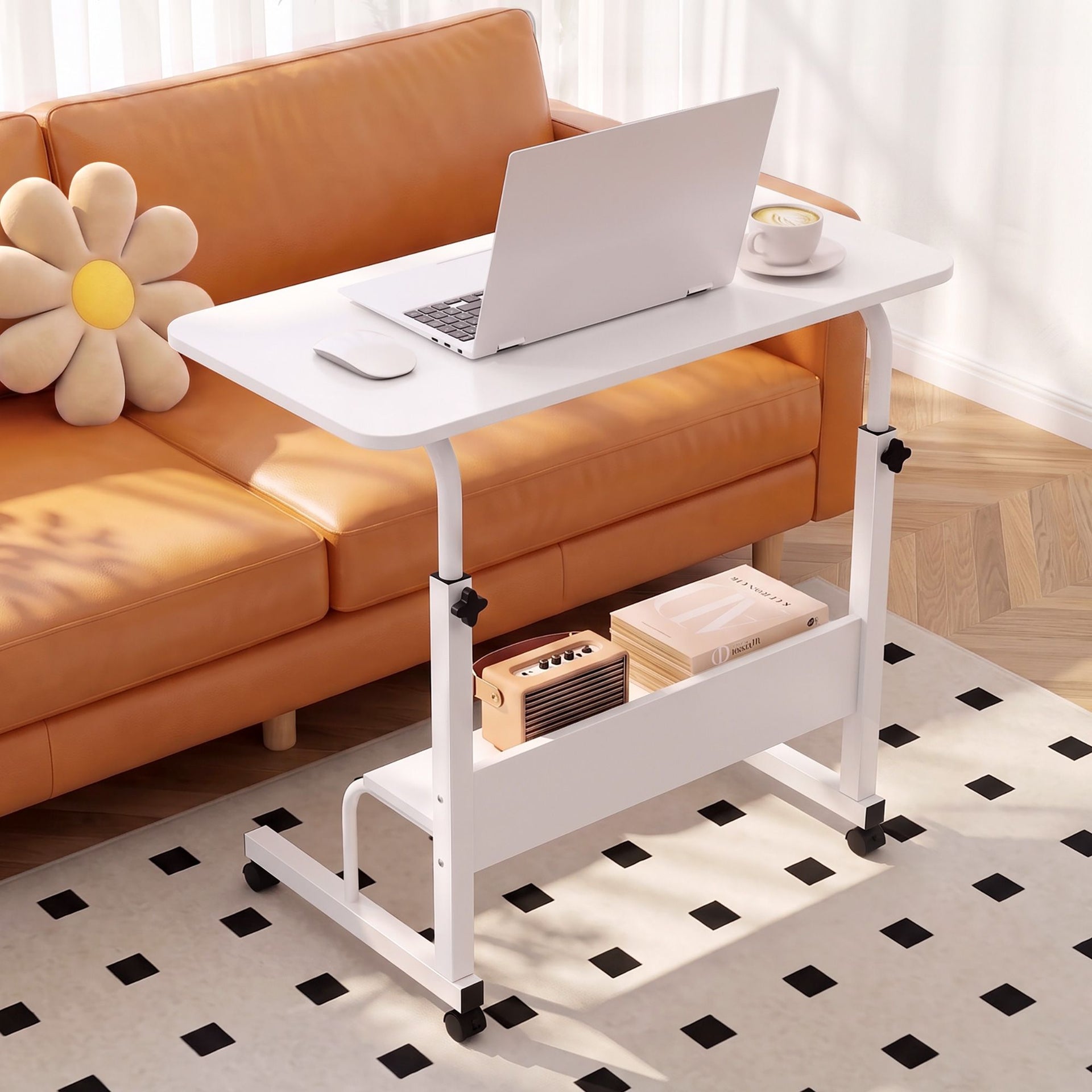Artiss Laptop Desk Portable Sit Stand Desks Height Adjustable Workstation 80CM White Awezingly