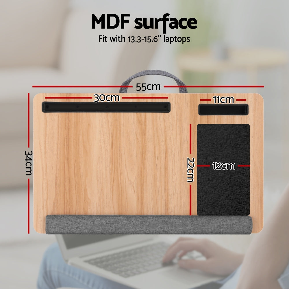 Artiss Lap Desk Laptop Desks Portable w/ Wrist-rest Phone Slot Mouse Pad 55CM Awezingly