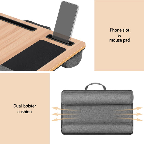 Artiss Lap Desk Laptop Desks Portable w/ Wrist-rest Phone Slot Mouse Pad 55CM Awezingly