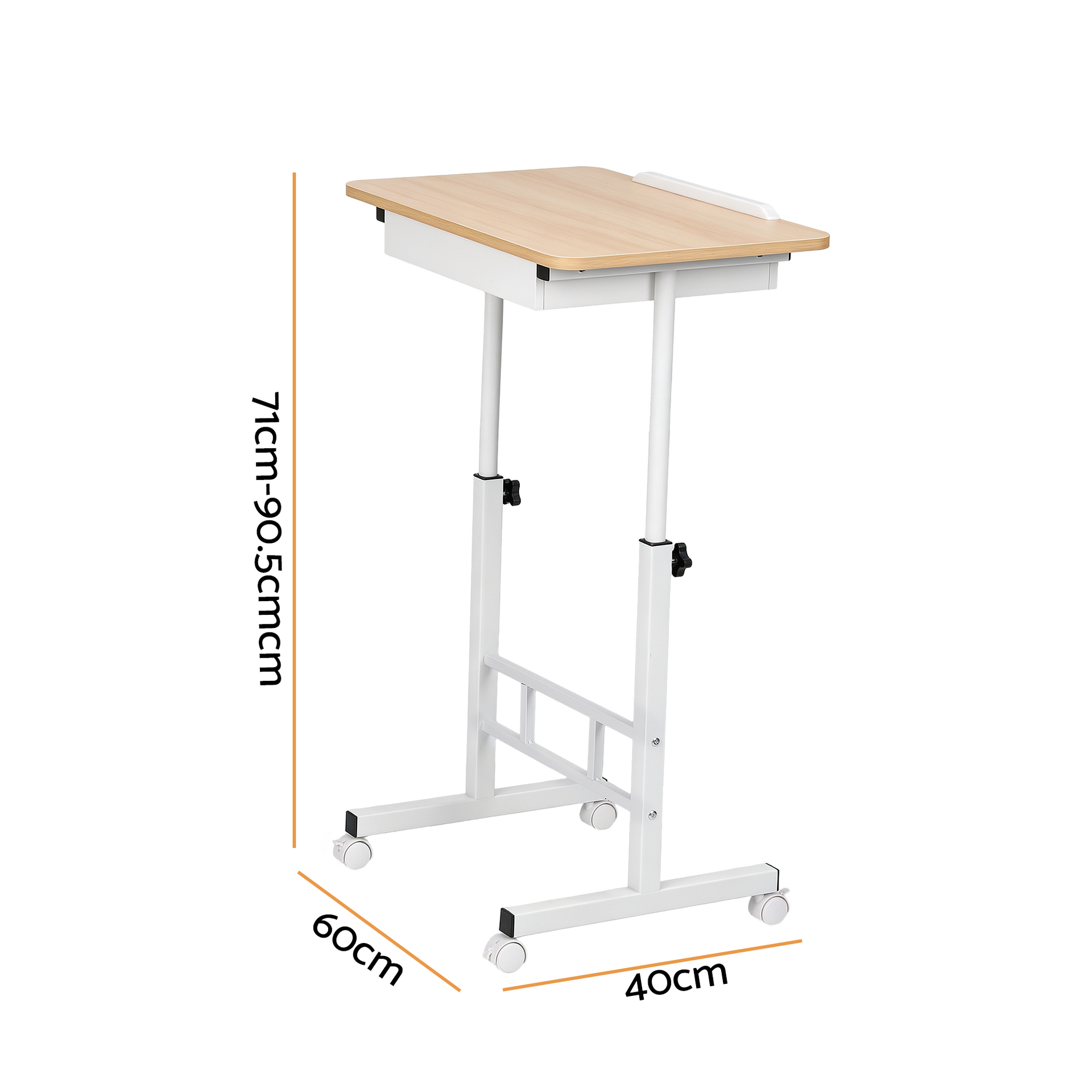 Artiss Adjustable Laptop Desk Mobile Bedside Table Hidden Storage Wood Awezingly