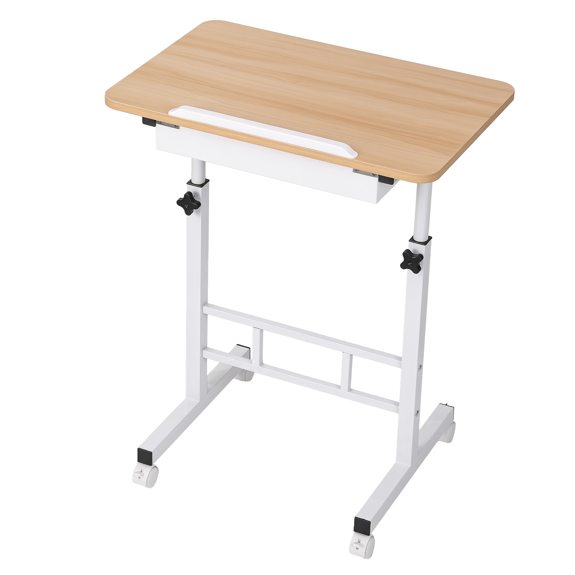 Artiss Adjustable Laptop Desk Mobile Bedside Table Hidden Storage Wood Awezingly