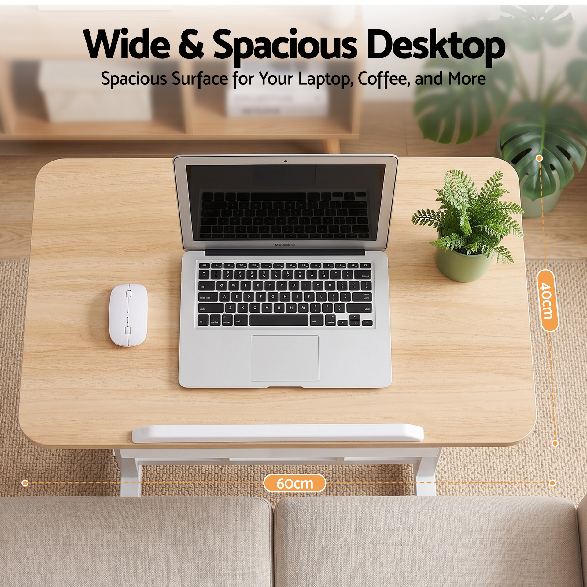 Artiss Adjustable Laptop Desk Mobile Bedside Table Hidden Storage Wood Awezingly