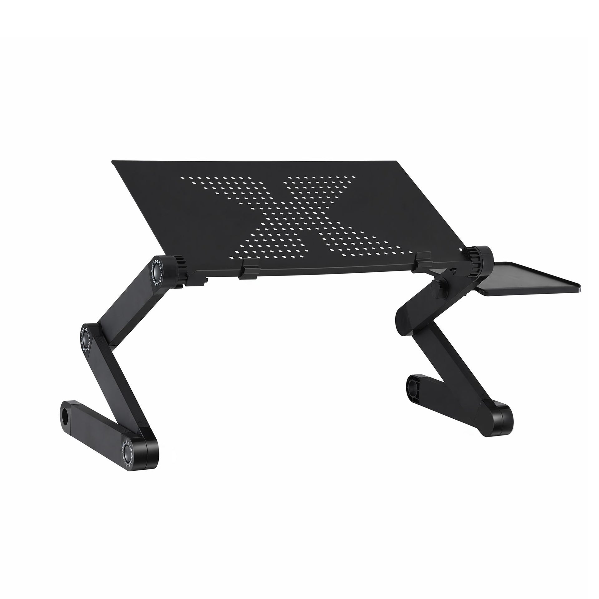 Artiss Laptop Stand Aluminium Computer Riser Foldable Lap Desk Bed Table Black Artiss