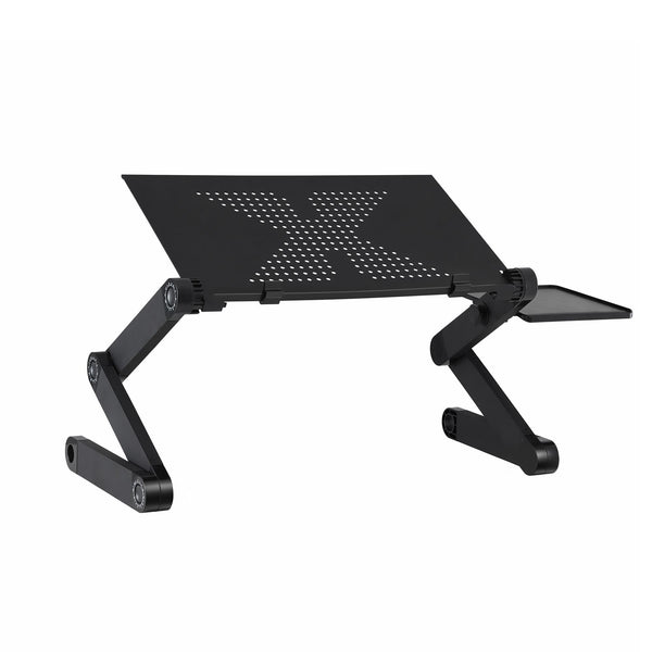 Artiss Laptop Stand Aluminium Computer Riser Foldable Lap Desk Bed Table Black Artiss