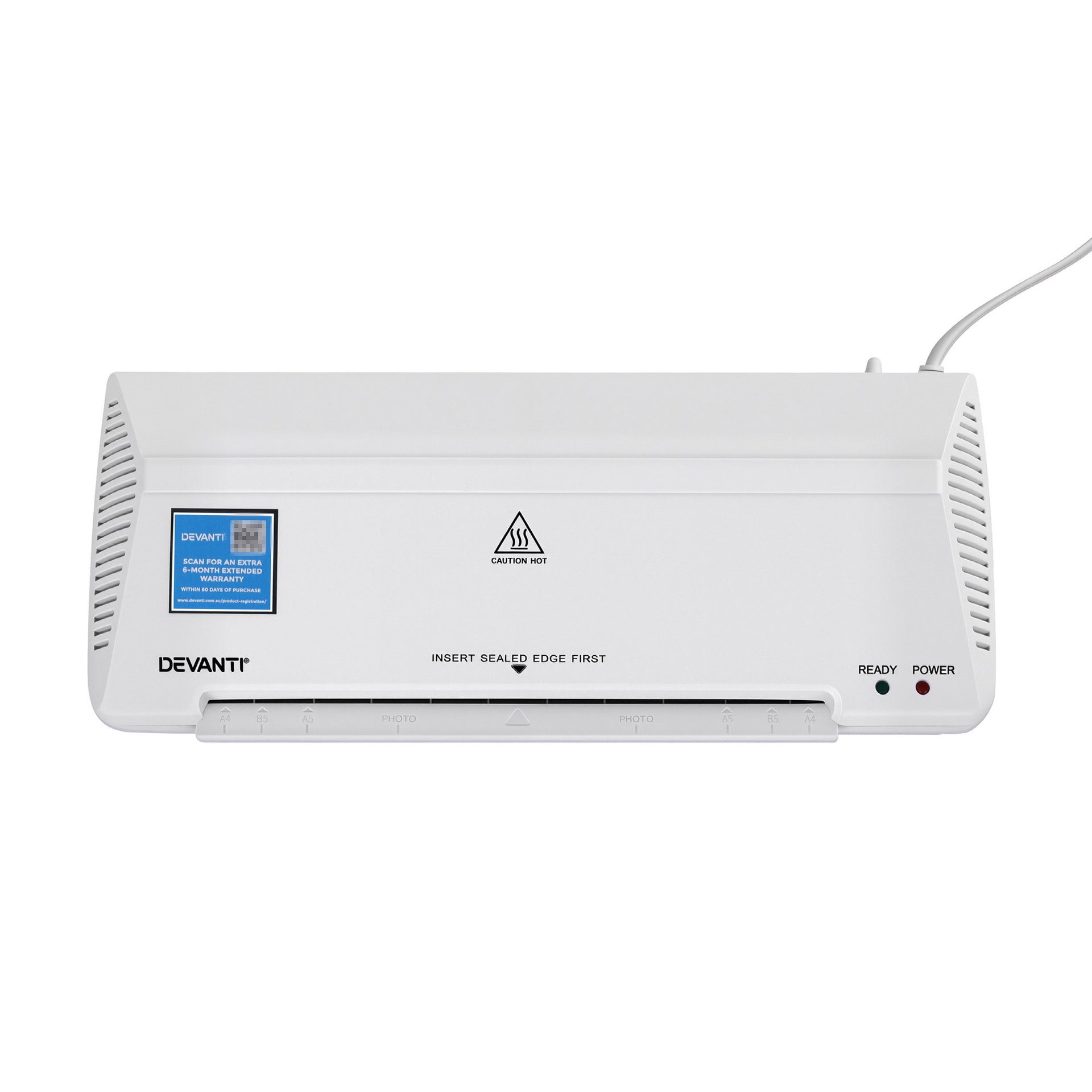 Devanti A4 Laminator Machine, Hot & Cold Thermal Fast Lamination Anti-Jam Laminator for Office School Home Document Photo Card Handmade A4 A5 A6, White Awezingly
