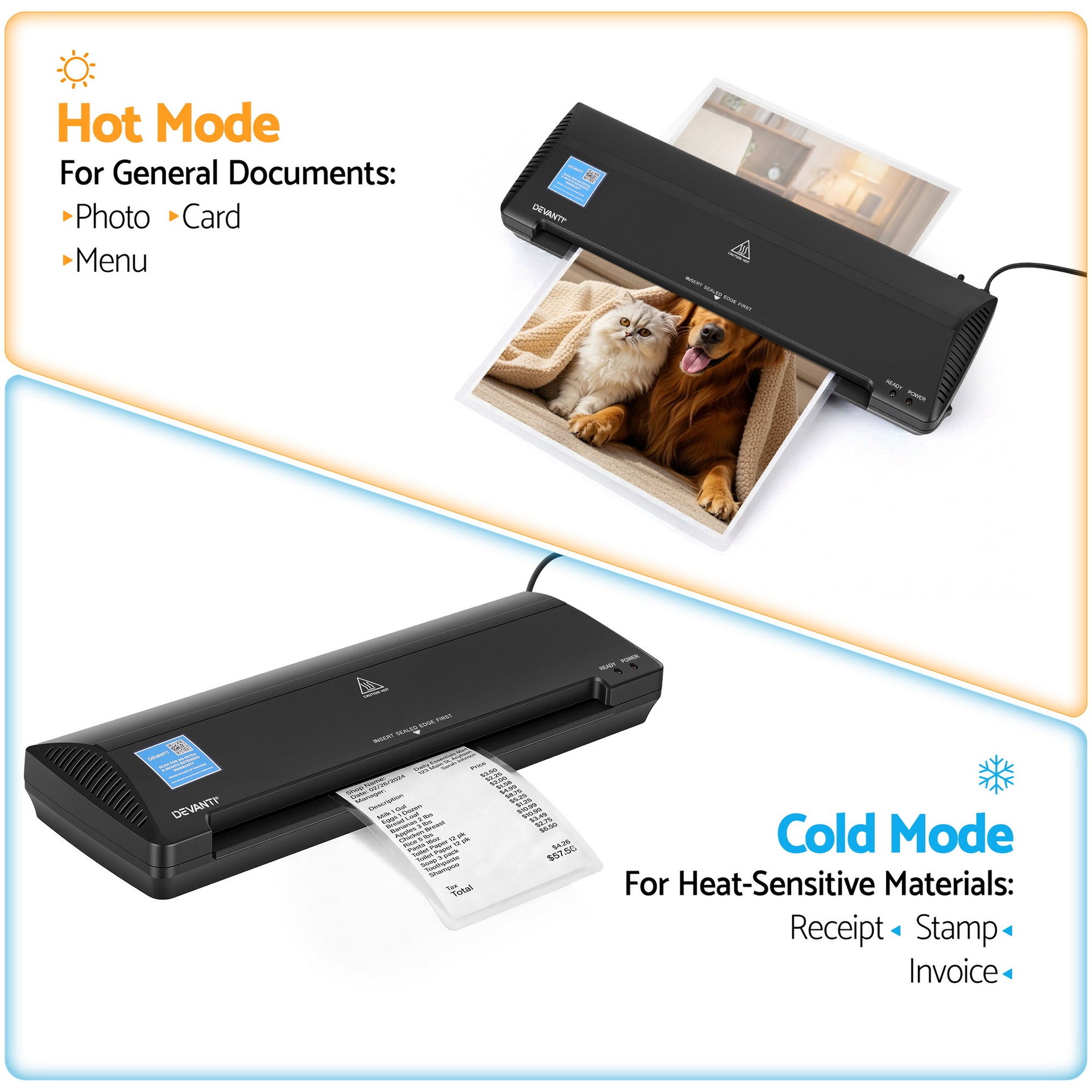 Devanti A3 Laminator Machine, Hot & Cold Thermal Fast Lamination Anti-Jam Laminator for Office School Home Document Photo Card Handmade A3 A4 A5 A6, Black Awezingly