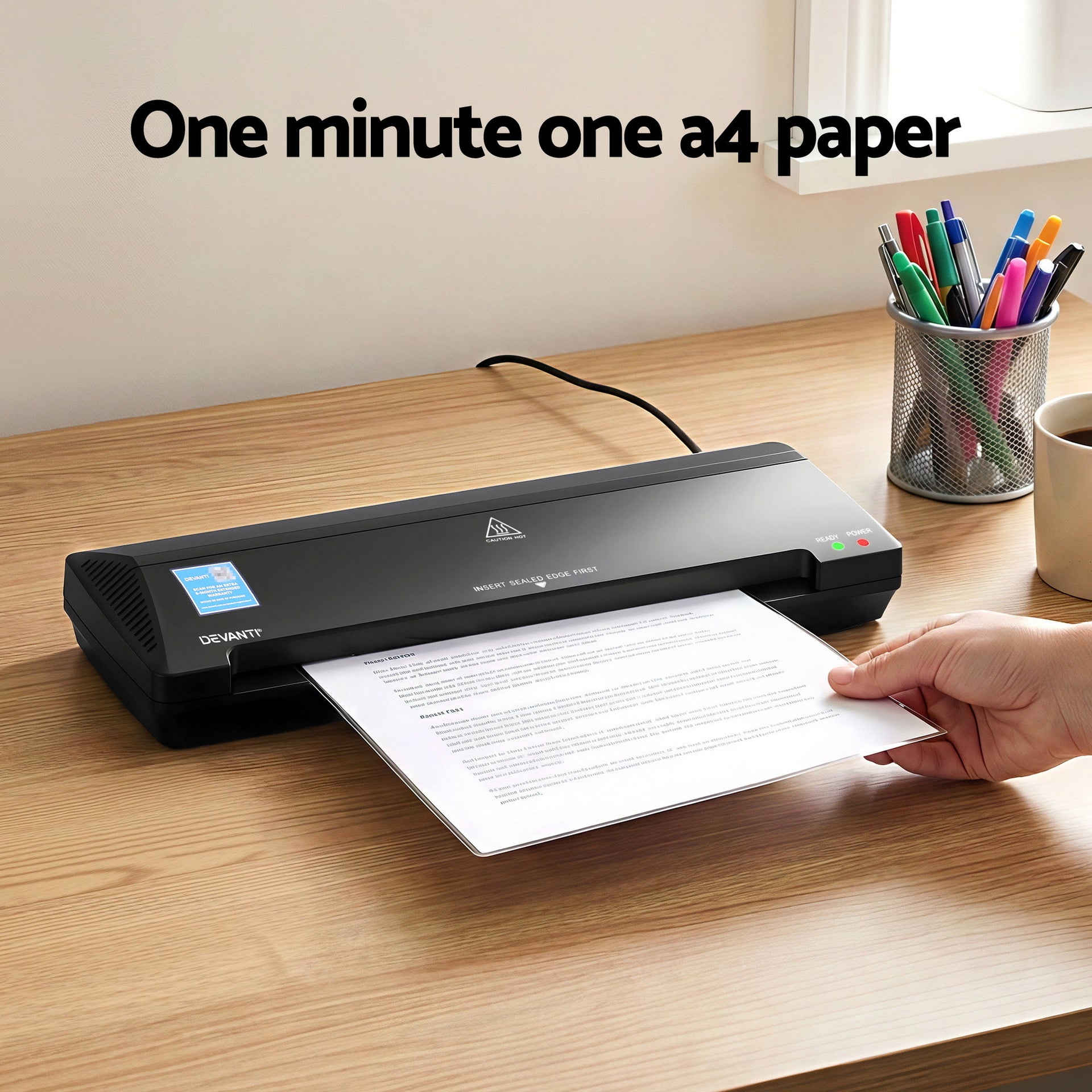 Devanti A3 Laminator Machine, Hot & Cold Thermal Fast Lamination Anti-Jam Laminator for Office School Home Document Photo Card Handmade A3 A4 A5 A6, Black Awezingly