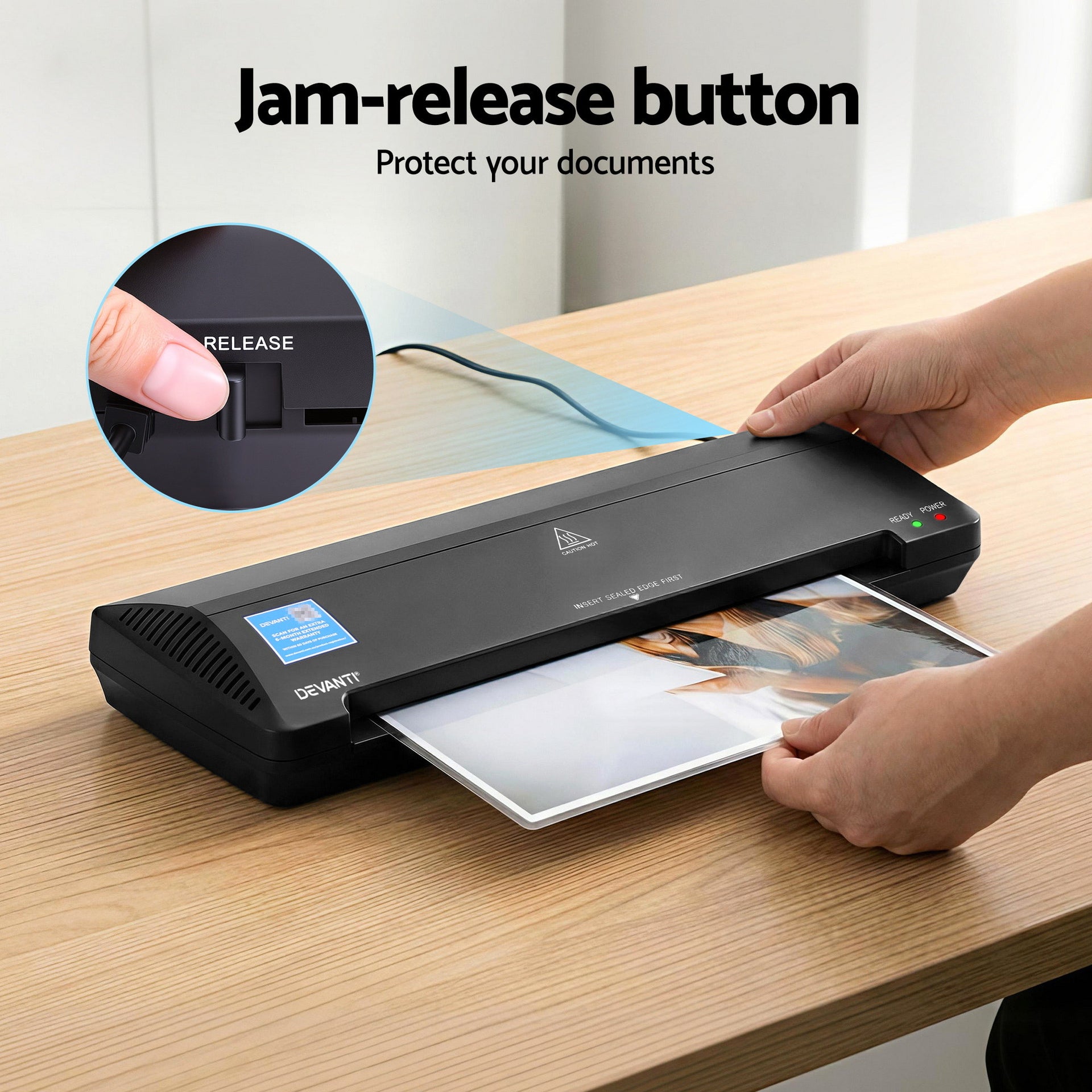 Devanti A3 Laminator Machine, Hot & Cold Thermal Fast Lamination Anti-Jam Laminator for Office School Home Document Photo Card Handmade A3 A4 A5 A6, Black Awezingly