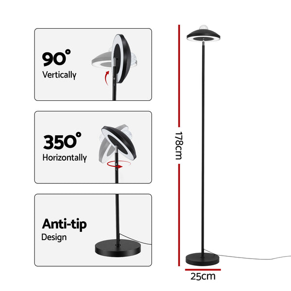 Artiss 2-in-1 LED Floor Lamp with Galaxy Projector &Remote, 178cm Tall Torchiere Standing Light with Dynamic RGB Aurora Stepless 4 Colour Temperatures, 1H Timer for Living Room, Bedroom Kids Room Awezingly
