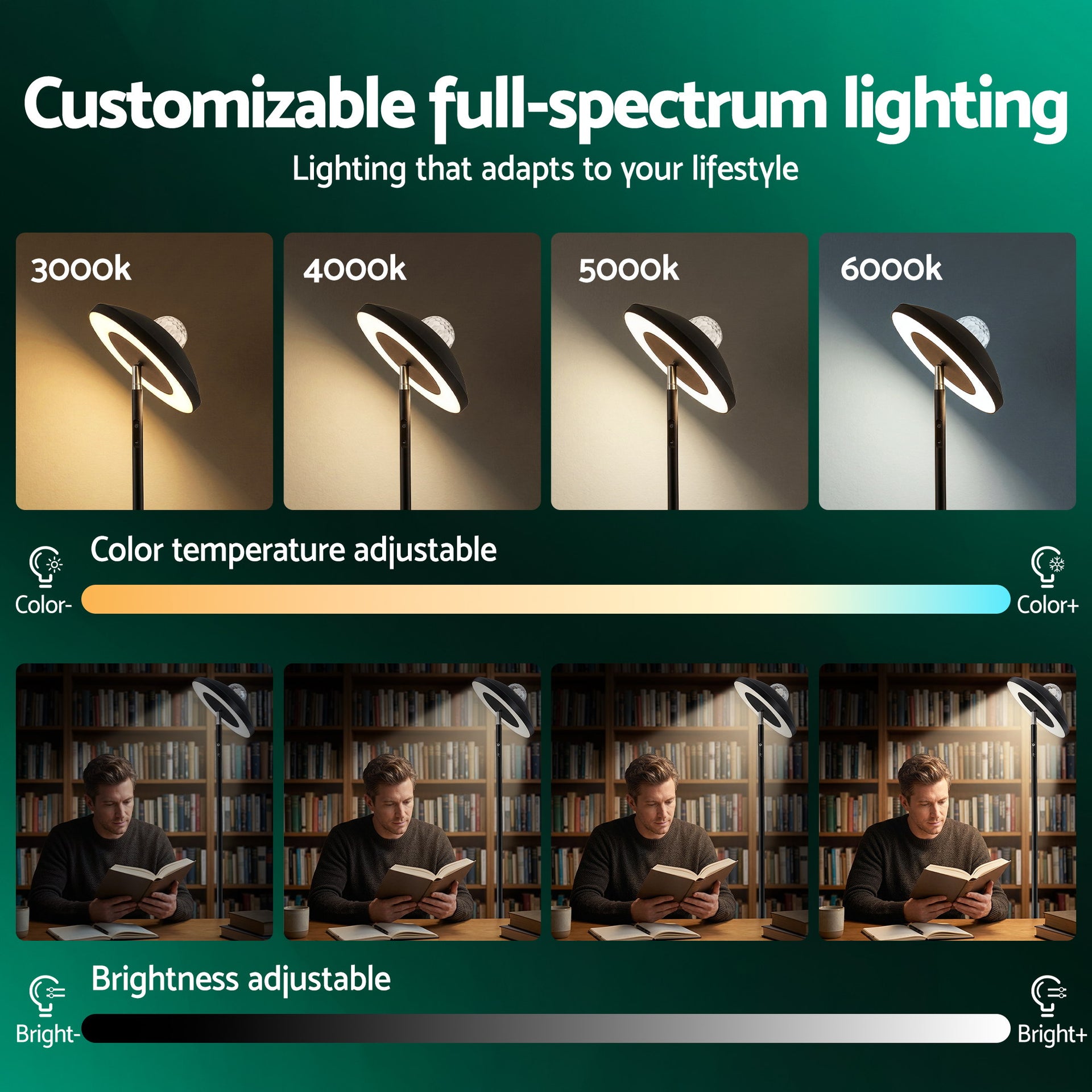 Artiss 2-in-1 LED Floor Lamp with Galaxy Projector &Remote, 178cm Tall Torchiere Standing Light with Dynamic RGB Aurora Stepless 4 Colour Temperatures, 1H Timer for Living Room, Bedroom Kids Room Awezingly