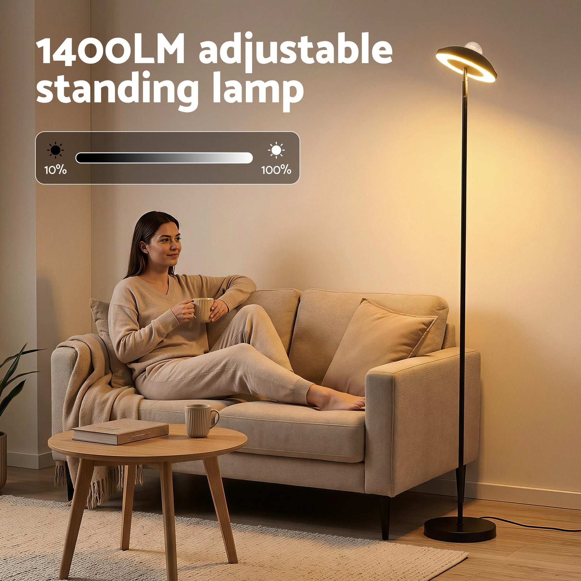 Artiss 2-in-1 LED Floor Lamp with Galaxy Projector &Remote, 178cm Tall Torchiere Standing Light with Dynamic RGB Aurora Stepless 4 Colour Temperatures, 1H Timer for Living Room, Bedroom Kids Room Awezingly