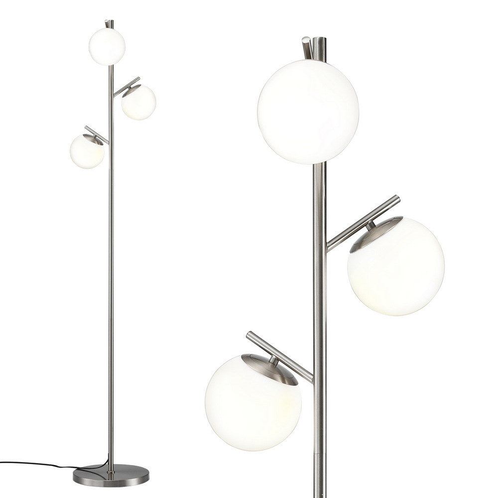 Artiss 3-Light Tree Floor Lamp 165cm Tall Standing Light with Sphere Glass Shades for Modern Homes Awezingly