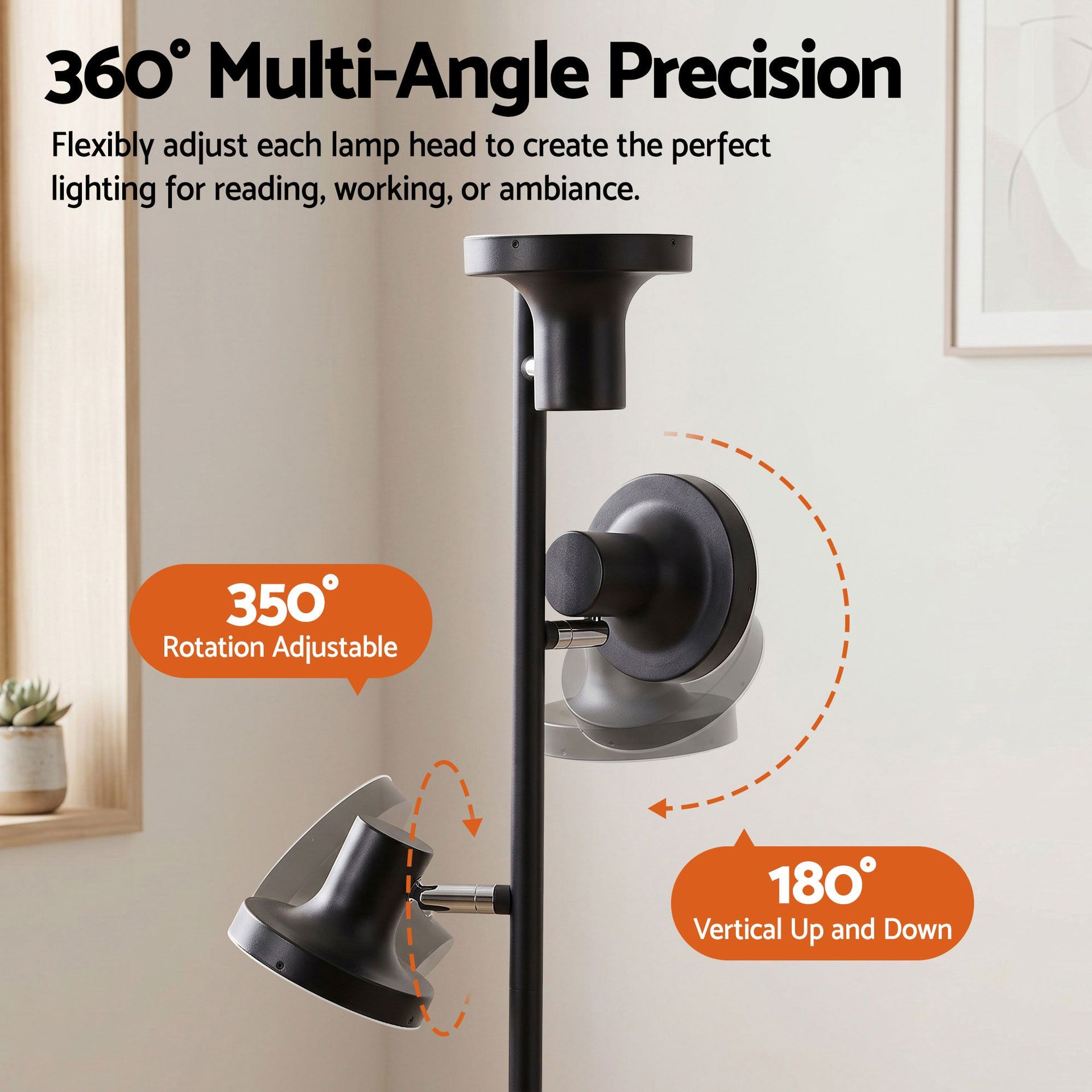 Artiss LED Tree Floor Lamp, 36W Modern Dimmable Standing Lamp with Remote & Touch Control, 4 Color Temperatures, 3 Rotatable LED Light Floor Lamps for Living Room, Bedroom, Office Artiss