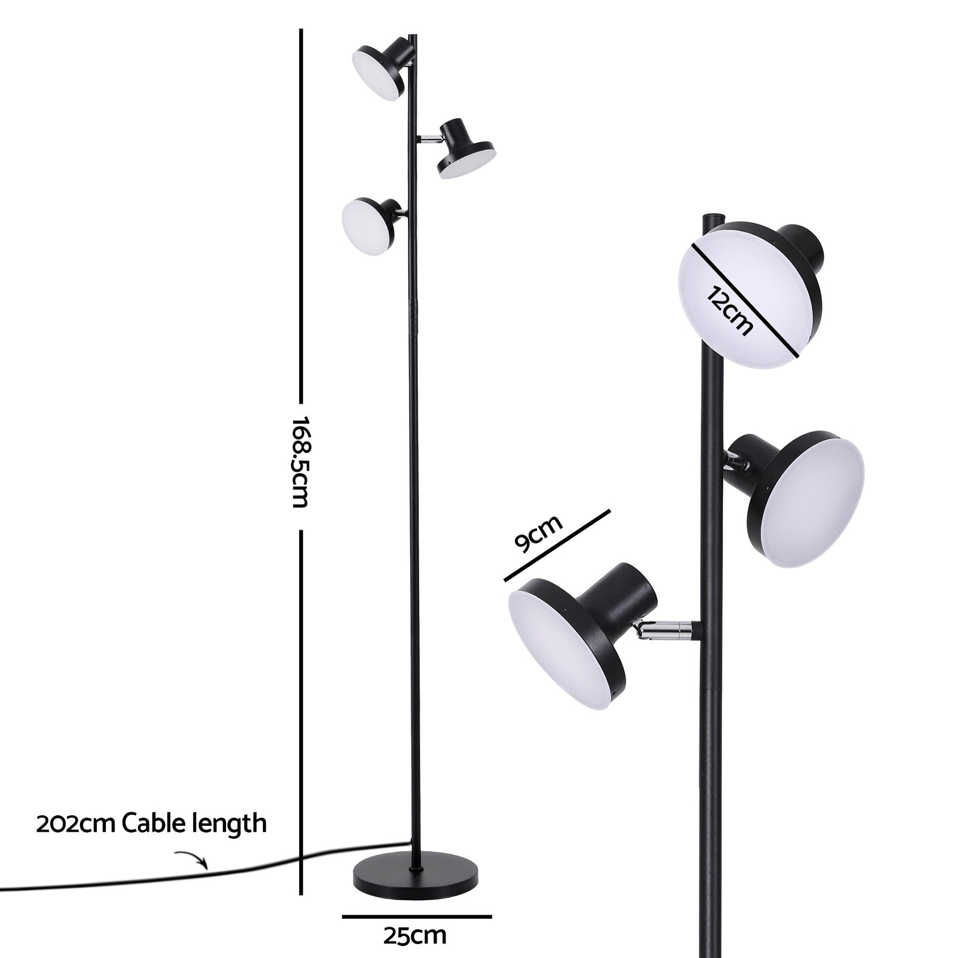 Artiss RGB Floor Lamp LED with 3 Swivel Lights Color Changing Lamp with Remote Stepless Dimmable Artiss