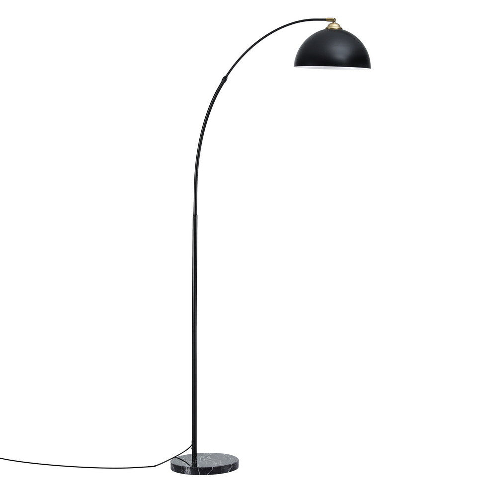 Artiss Modern Arched Floor Lamp Black Standing Heavy-Duty Marble Base for Living Room Bedroom Awezingly