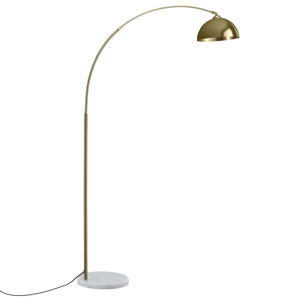 Artiss Modern Arched Floor Lamp Gold Brass Standing Heavy-Duty Marble Base for Living Room Bedroom Awezingly