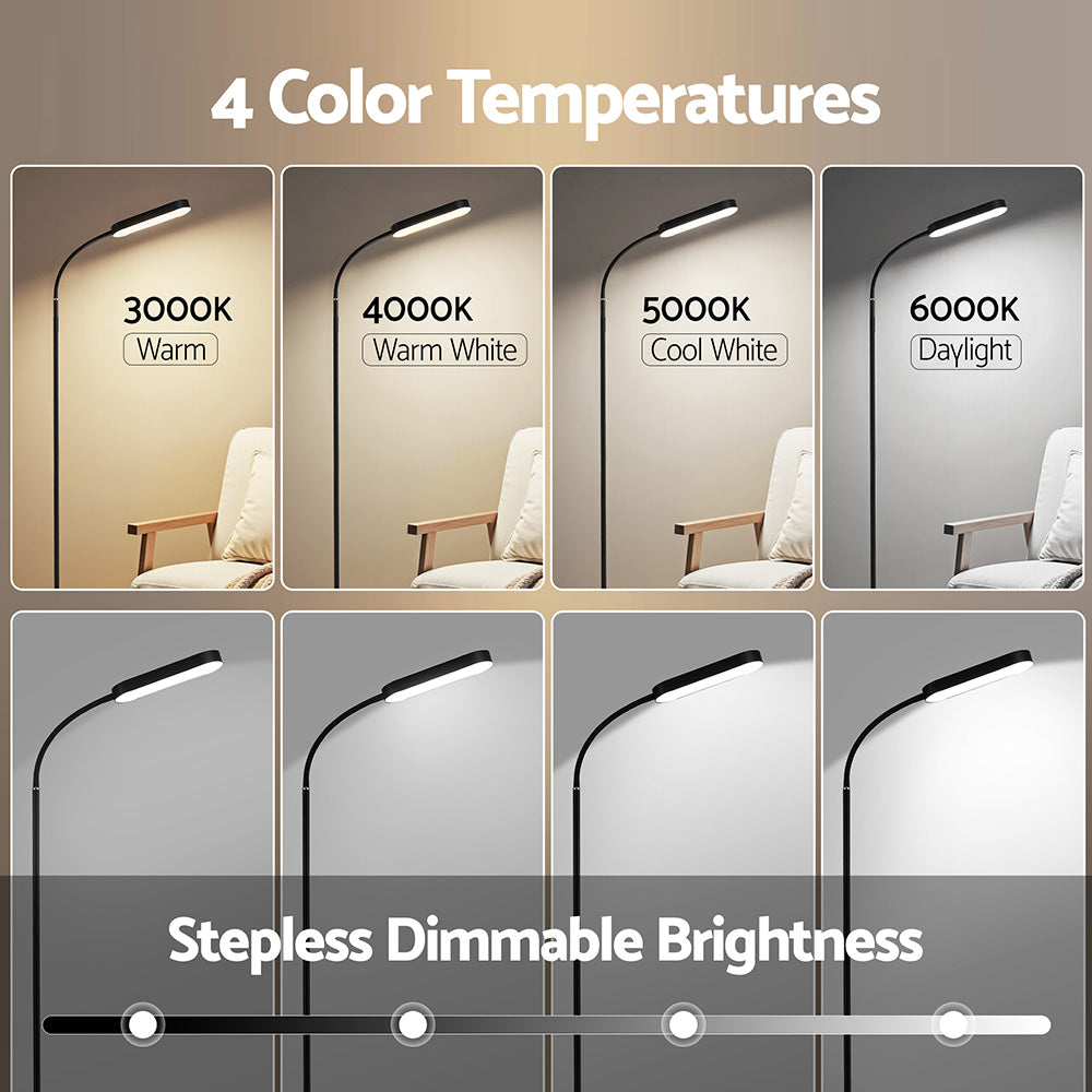 Artiss LED Floor Lamp with Remote Control & 4 Color Temperature Reading Living Room Bedroom Office Awezingly