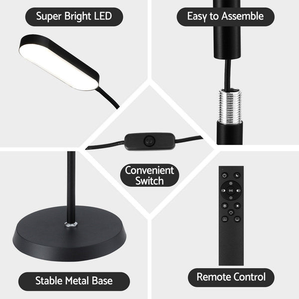 Artiss LED Floor Lamp with Remote Control & 4 Color Temperature Reading Living Room Bedroom Office Awezingly