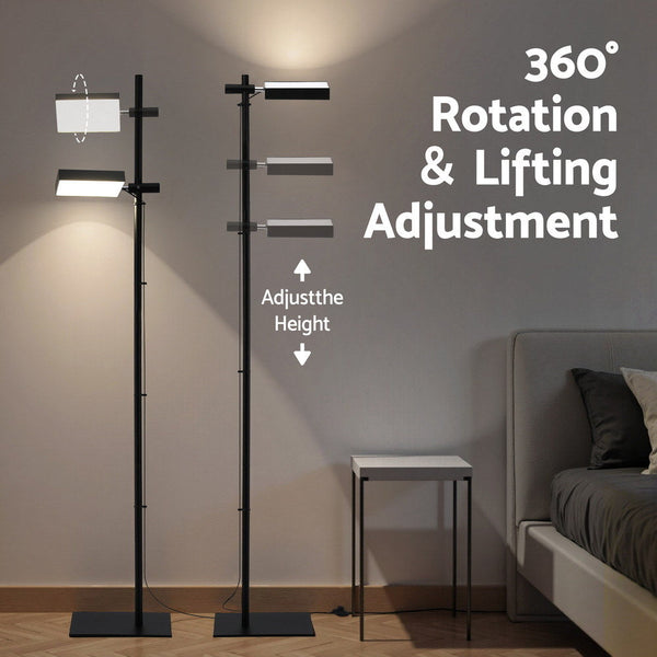 Artiss LED Floor Lamp, Modern Reading Lamp 360～ Rotating Adjustable Light Head,12W Standing Lamp for Living Room, Bedroom Office Awezingly