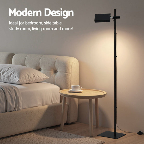 Artiss LED Floor Lamp, Modern Reading Lamp 360～ Rotating Adjustable Light Head,12W Standing Lamp for Living Room, Bedroom Office Awezingly
