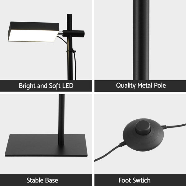 Artiss LED Floor Lamp, Modern Reading Lamp 360～ Rotating Adjustable Light Head,12W Standing Lamp for Living Room, Bedroom Office Awezingly