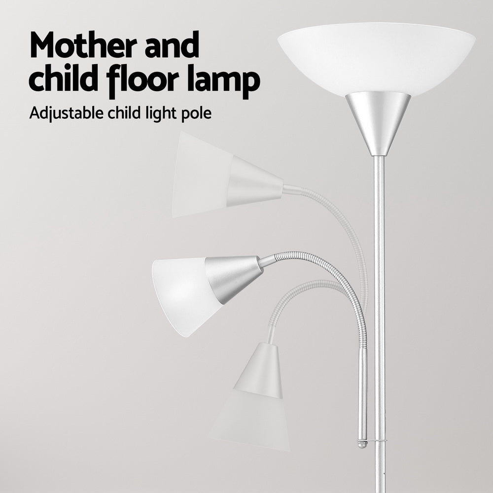 Artiss Floor Lamp Mother and Child Modern Home Living Room Office Reading Silver Artiss