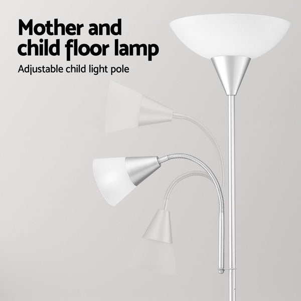 Artiss Floor Lamp Mother and Child Modern Home Living Room Office Reading Silver Artiss