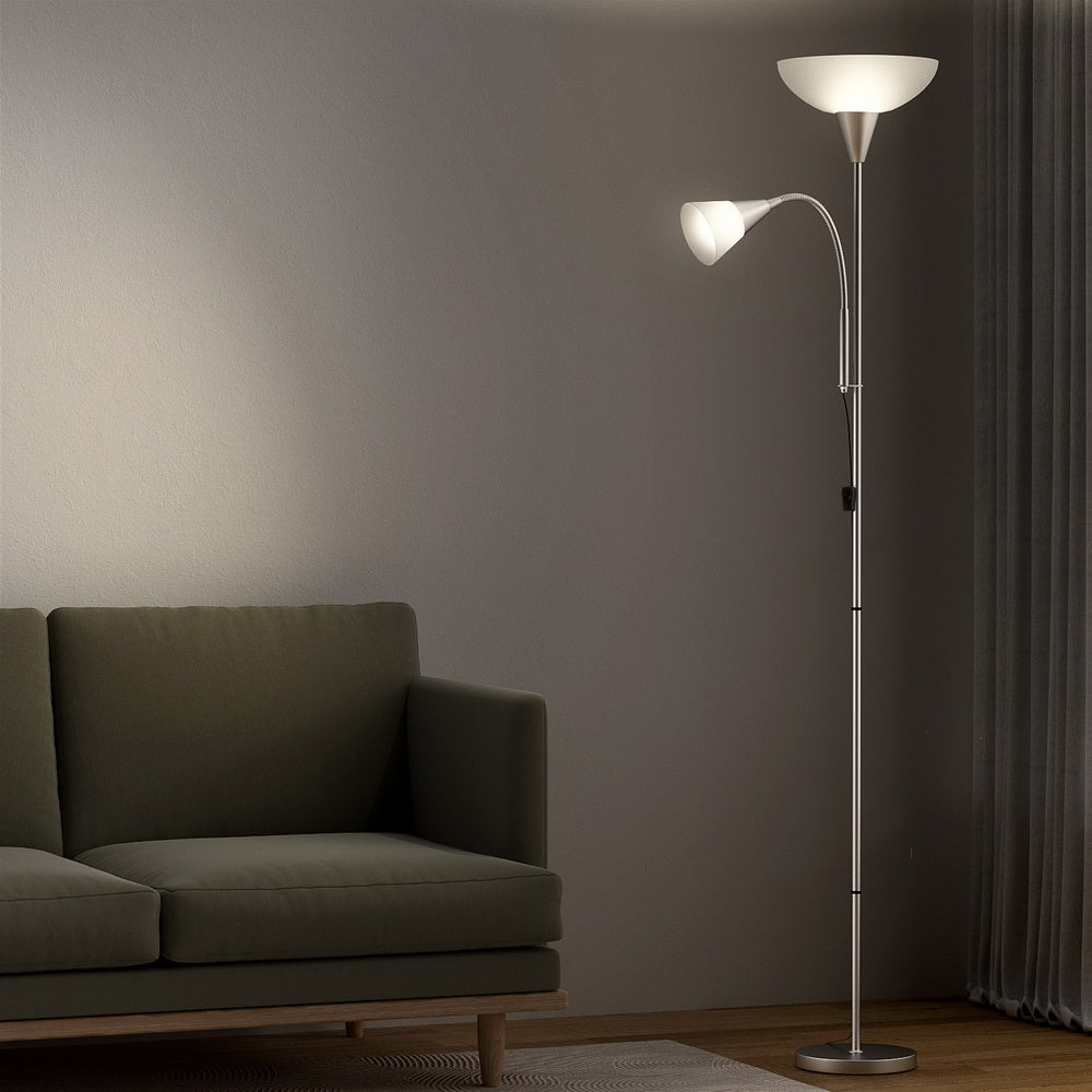 Artiss Floor Lamp Mother and Child Modern Home Living Room Office Reading Silver Artiss