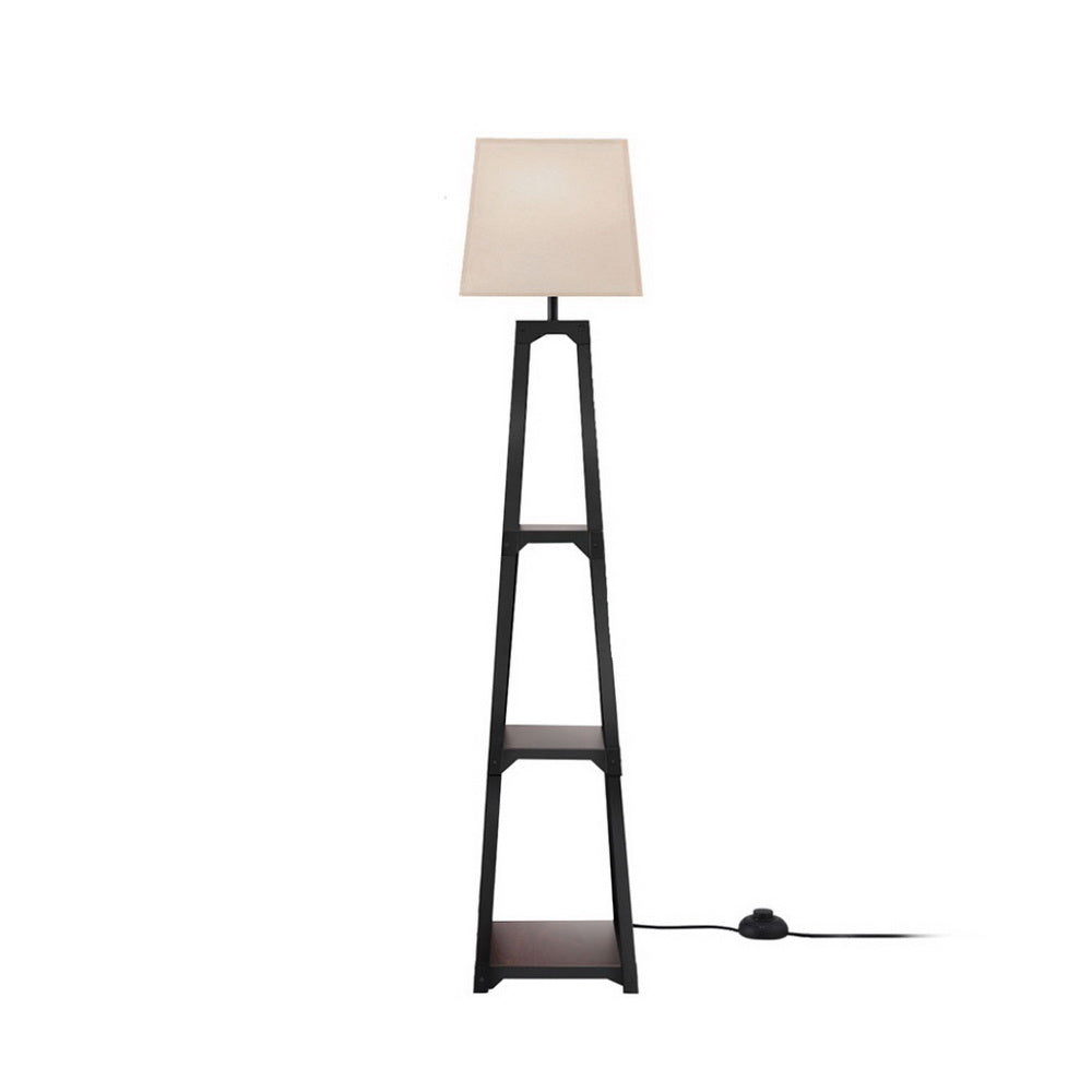 Artiss Floor Lamp 3 Tier Shelf Storage LED Light Stand Home Room Vintage White Artiss
