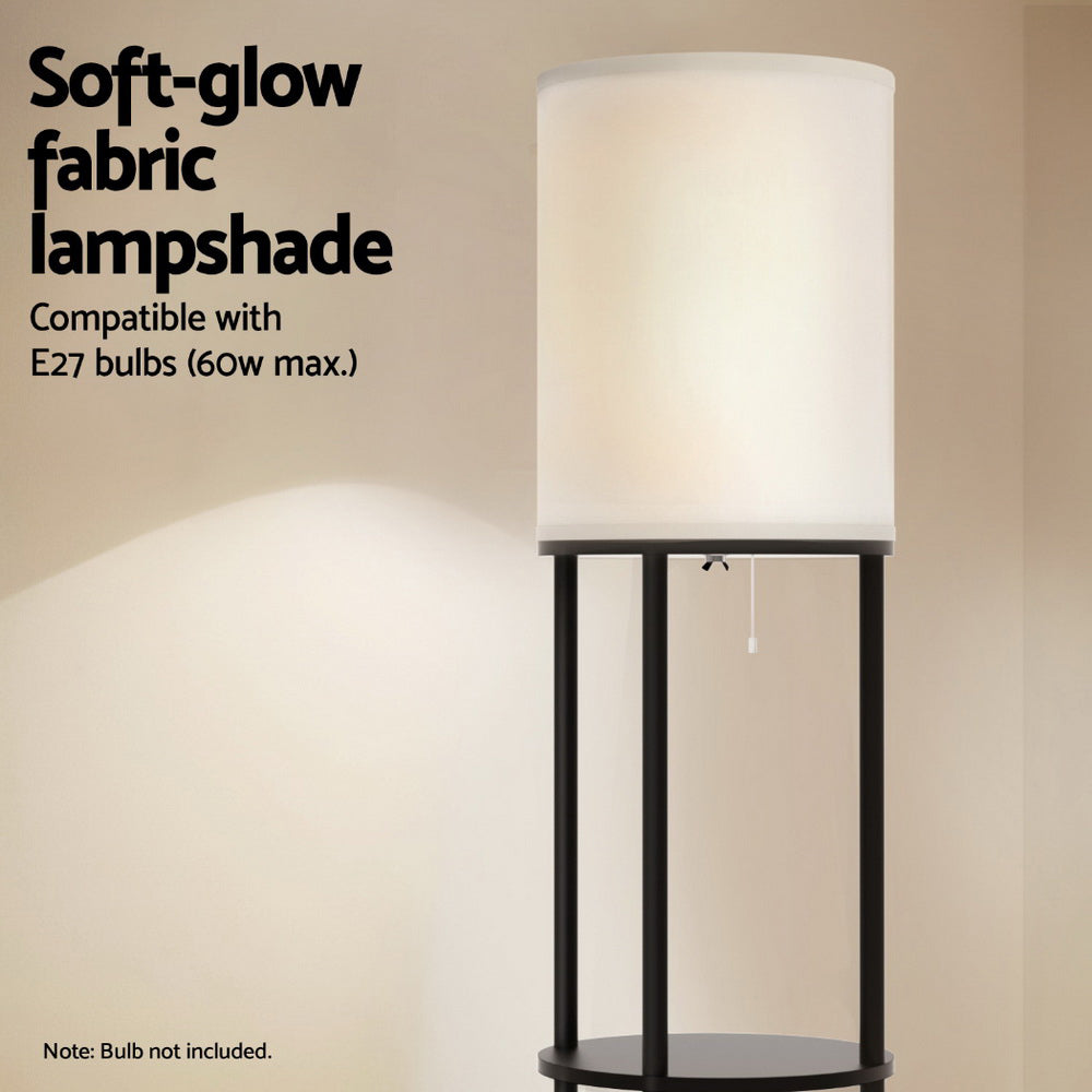Artiss Floor Lamp 3 Tier Shelf Storage LED Light Stand Home Room Vintage Round Artiss