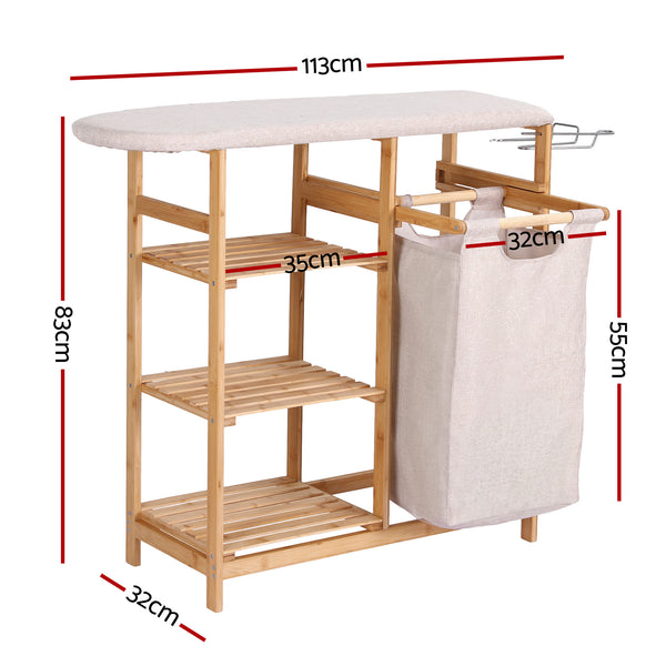 Artiss Laundry Basket Hamper with Ironing Board Bamboo Awezingly