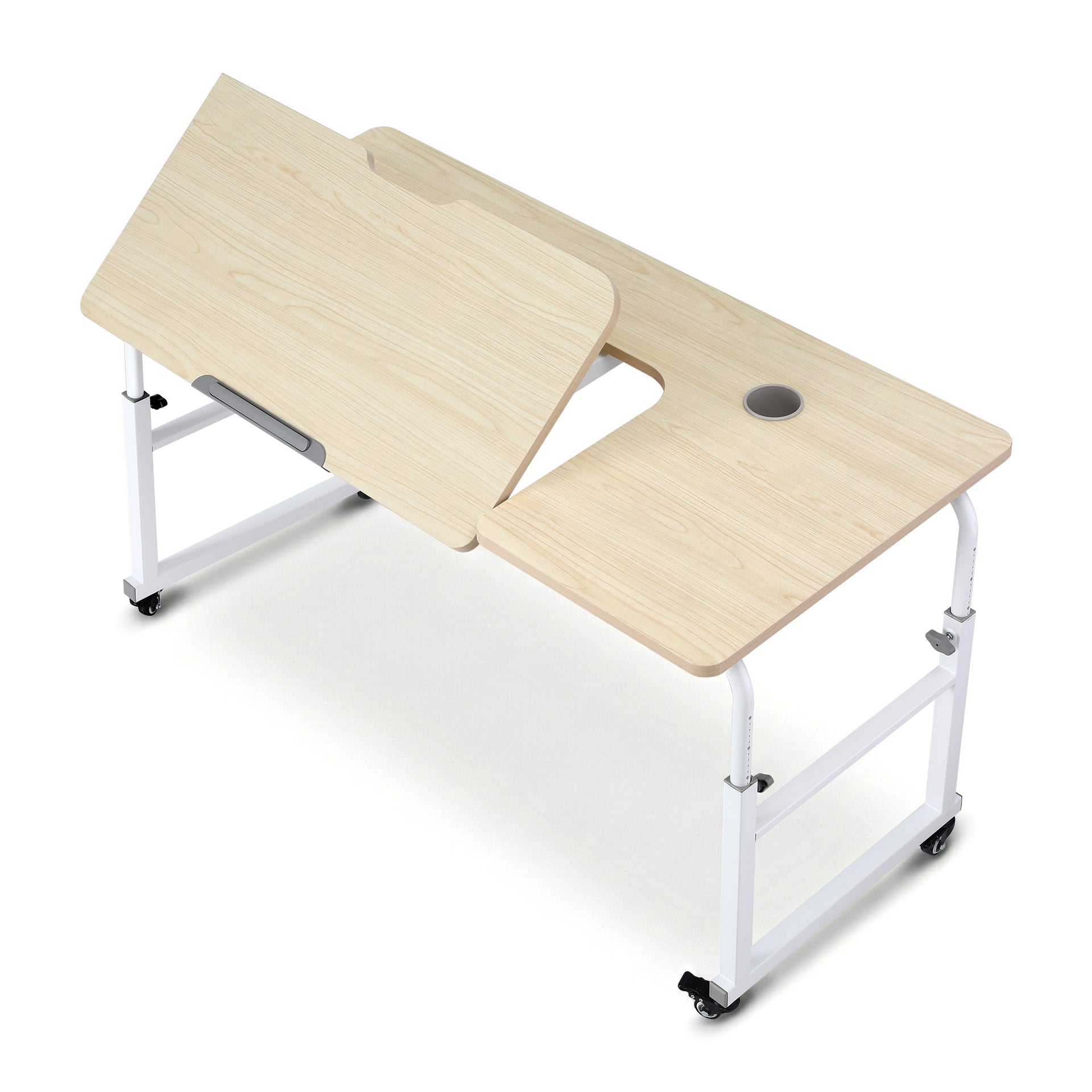 Artiss Mobile Laptop Desk Overbed Table Adjustable Computer Stand Bedside Cart Awezingly