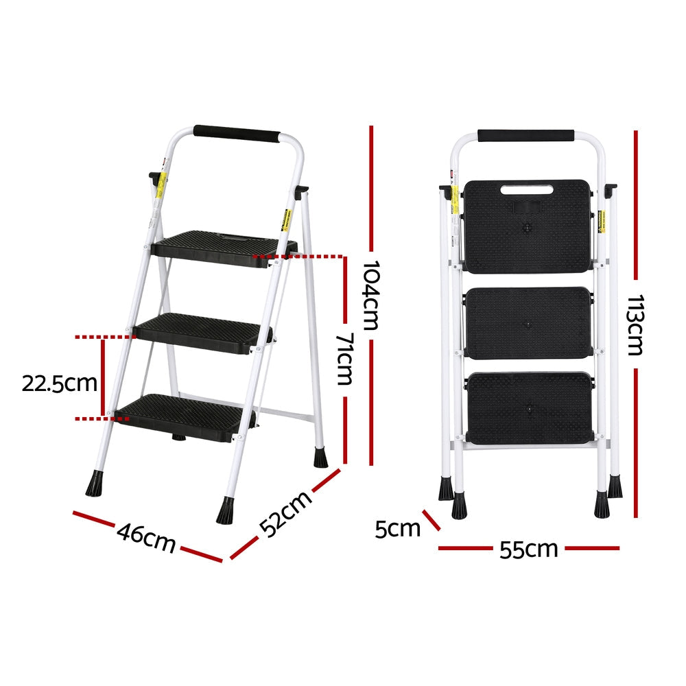 Giantz 3 Step Ladder Multi-Purpose Folding Steel Light Weight Platform Does not apply