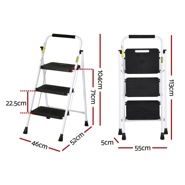 Giantz 3 Step Ladder Multi-Purpose Folding Steel Light Weight Platform Does not apply