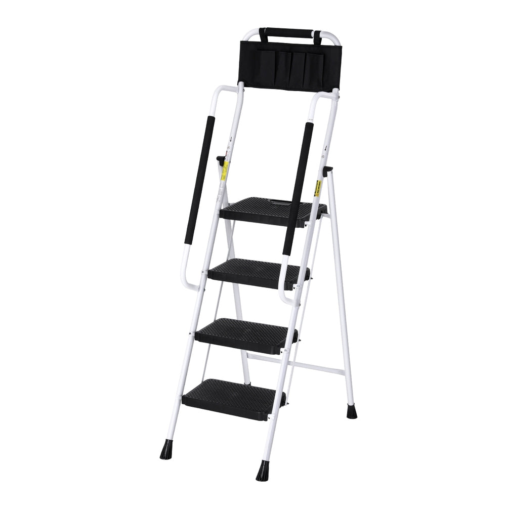 Giantz 4 Step Ladder Multi-Purpose Folding Steel Platform Tool Bag Handrails Does not apply