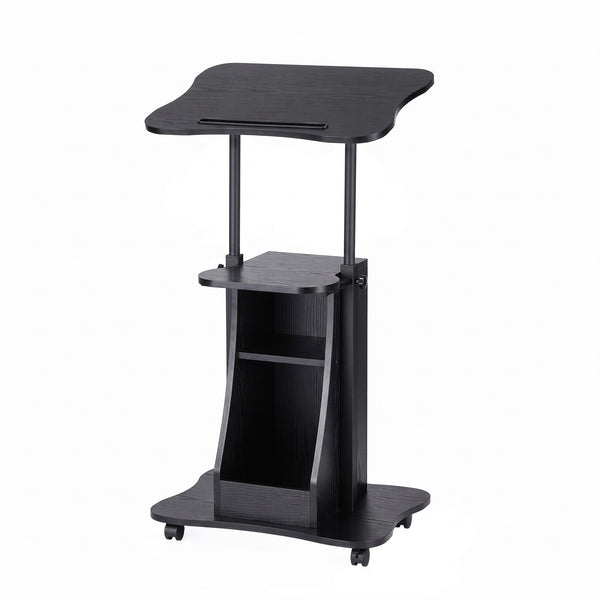 Artiss Mobile Podium Stand with Lockable Wheels Height Adjustable Laptop Desk Black Awezingly