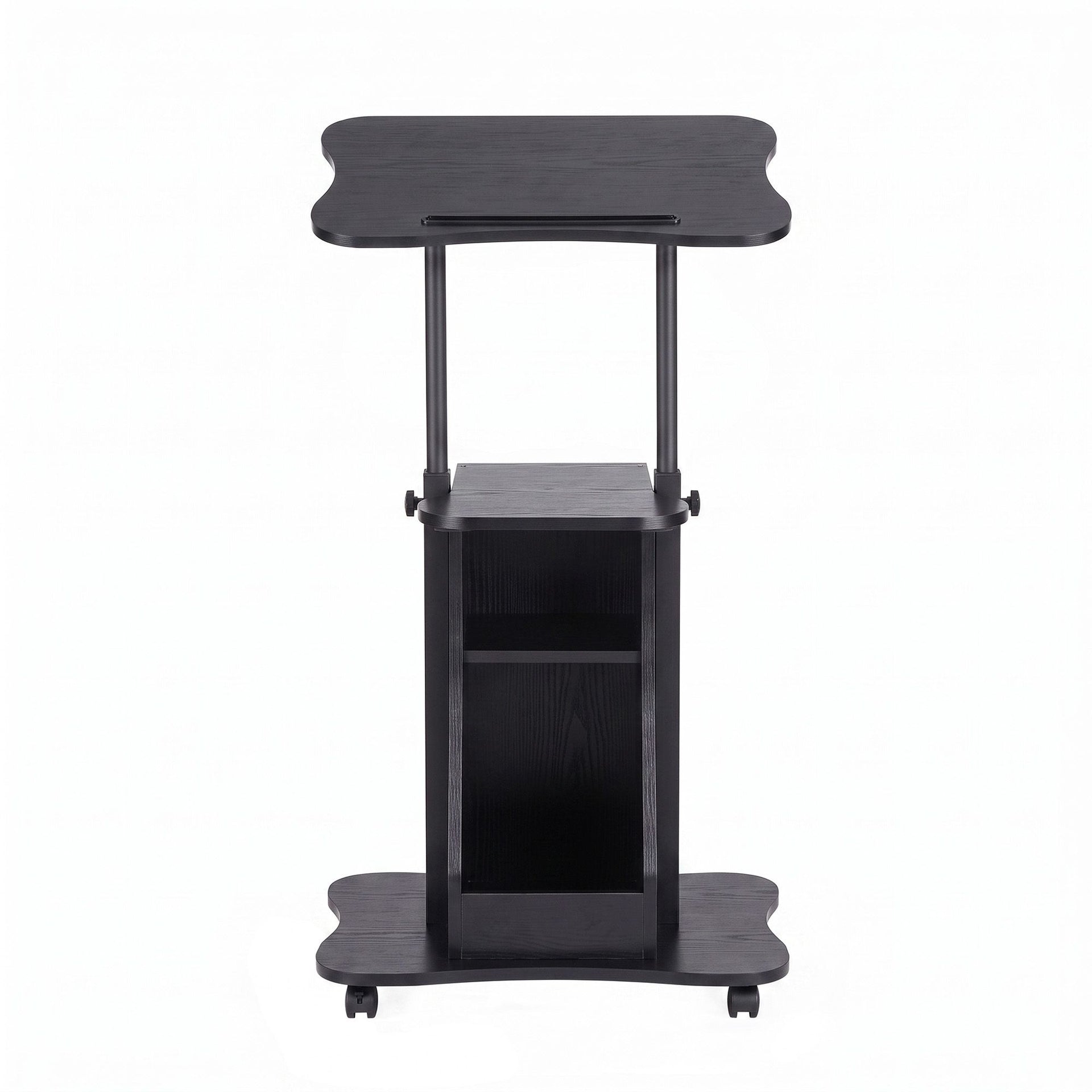 Artiss Mobile Podium Stand with Lockable Wheels Height Adjustable Laptop Desk Black Awezingly